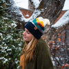 Mountains Pom Beanie - Berry/Navy - The Montana Scene