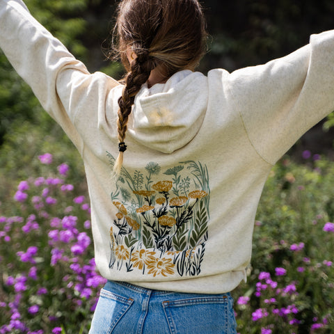 Wild Field Unisex Hoodie - Heather Natural - The Montana Scene