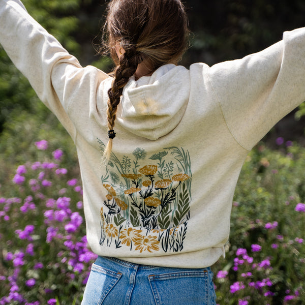 Wild Field Unisex Hoodie - Heather Natural - The Montana Scene