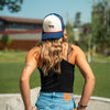Horse Embroidered Trucker - Cream/Navy - The Montana Scene