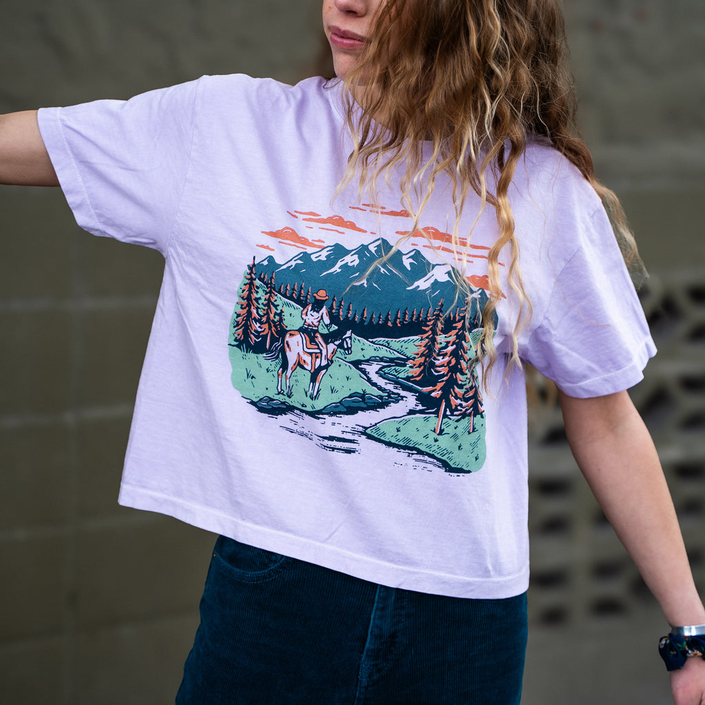 Take Me Home Ladies Boxy Tee - Orchid - The Montana Scene