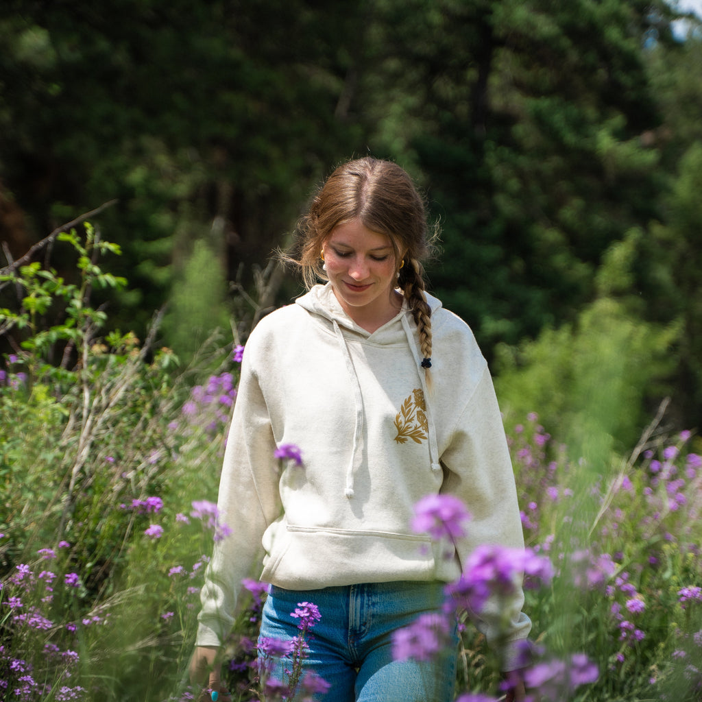 Wild Field Unisex Hoodie - Heather Natural - The Montana Scene