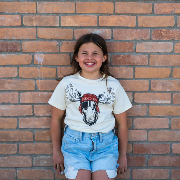 Eh Moose Kids Tee- Natural - The Montana Scene