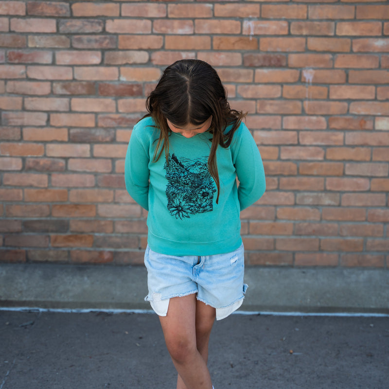 Flower Meadow Toddler Pullover - Saltwater