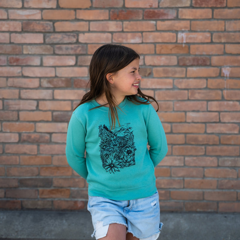 Flower Meadow Toddler Pullover - Saltwater