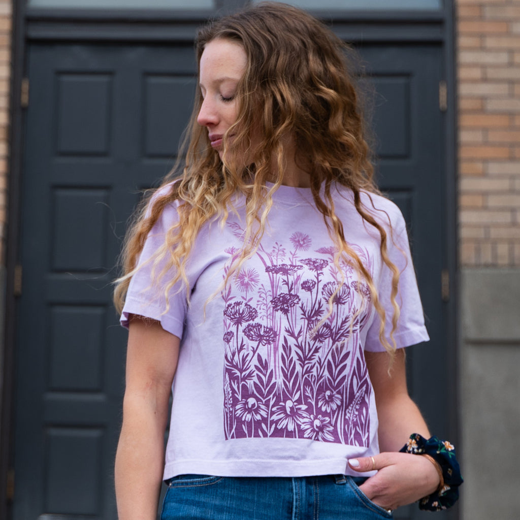Wild Field Ladies Boxy Tee - Orchid - The Montana Scene