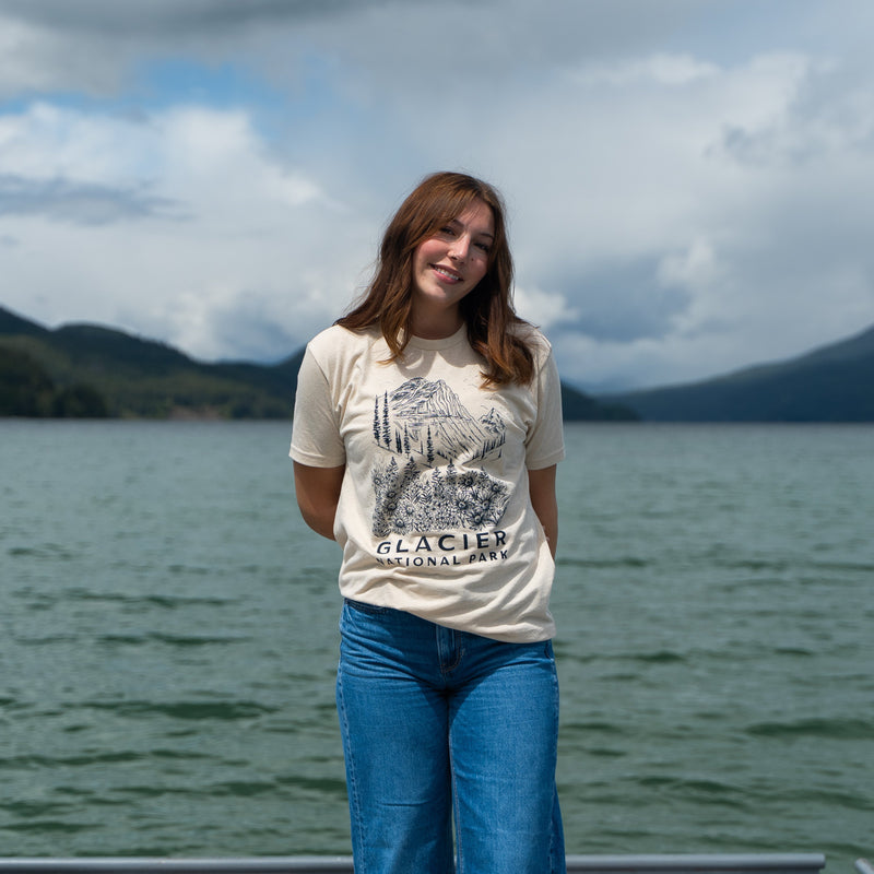 Glacier National Park Unisex Tee - Cream