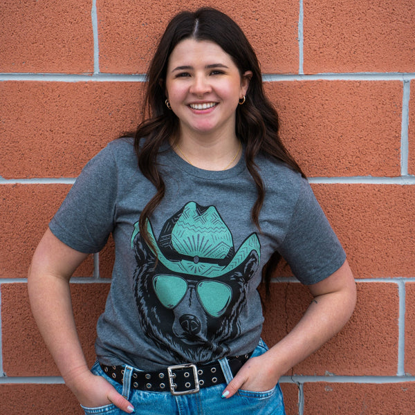 Hey Bear Unisex Tee - Deep Heather - The Montana Scene