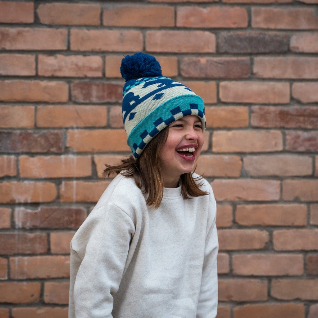 Bear Kids Beanie - Blue - The Montana Scene