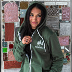 Montana Three Tree Unisex Zip Hoodie - Military Green