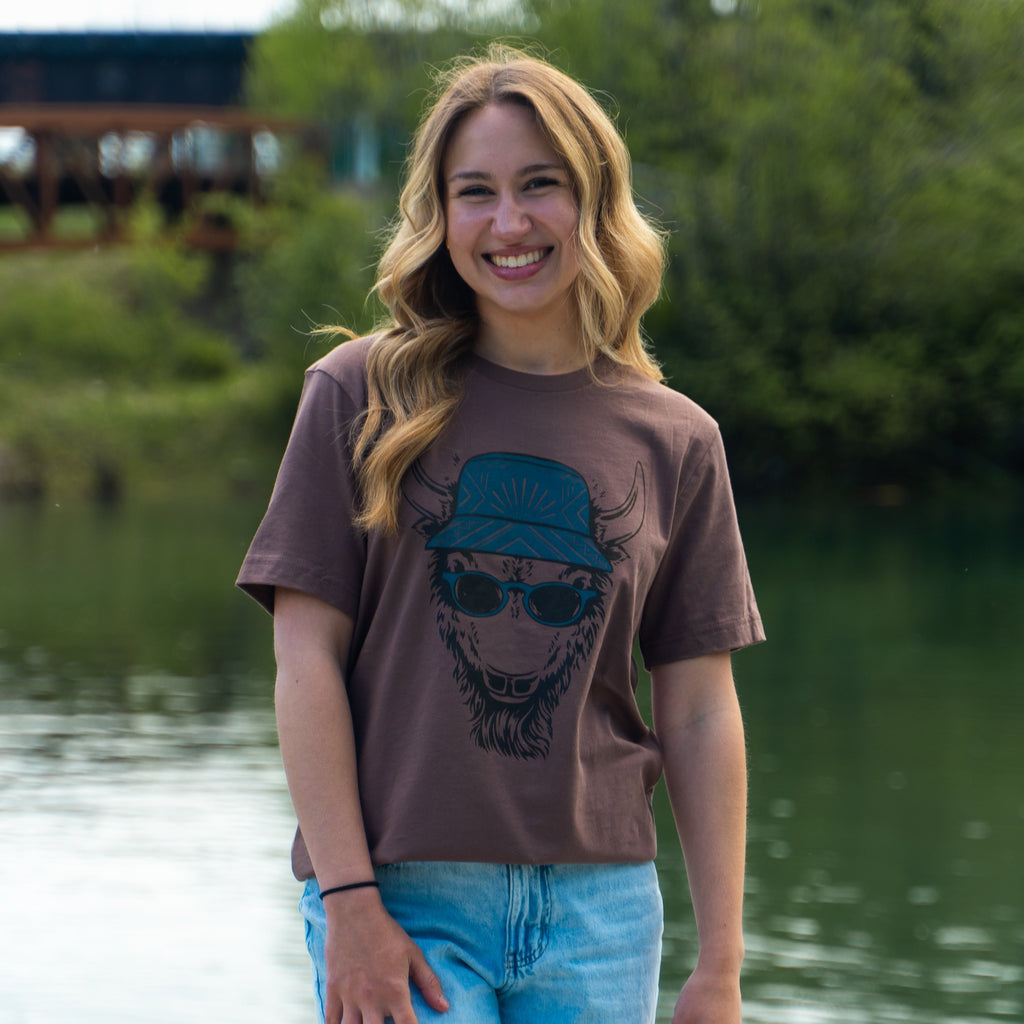 Yo Bison Unisex Tee - Cocoa - Discontinued - The Montana Scene