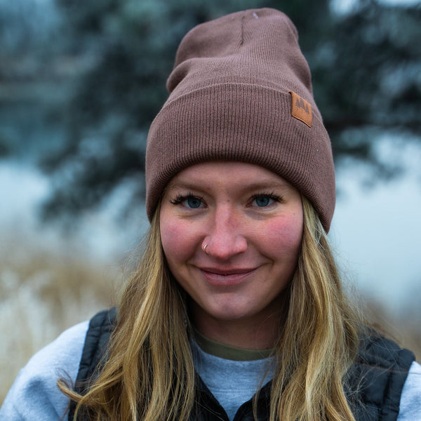 Three Tree Foldover Beanie - Brown - The Montana Scene