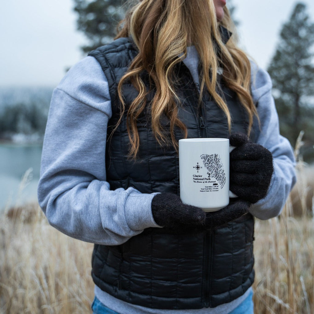 Glacier National Park Topography Mug - White - The Montana Scene