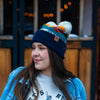 Mountains Pom Beanie - Berry/Navy - The Montana Scene