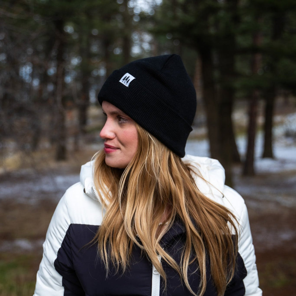Three Tree Foldover Beanie - Black - The Montana Scene