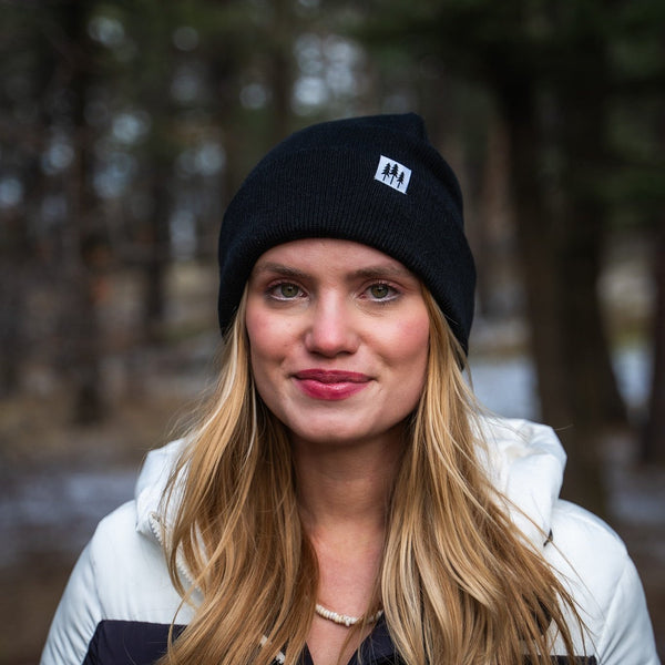 Three Tree Foldover Beanie - Black - The Montana Scene