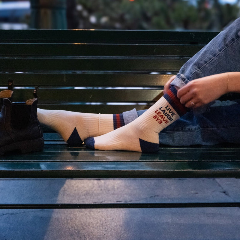 Live Laugh Leave By 9 Unisex Socks