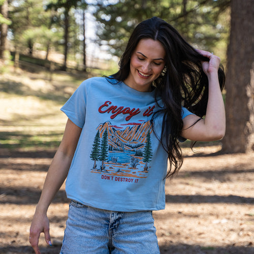 Enjoy It Don't Destroy It Ladies Tee - Vintage Denim