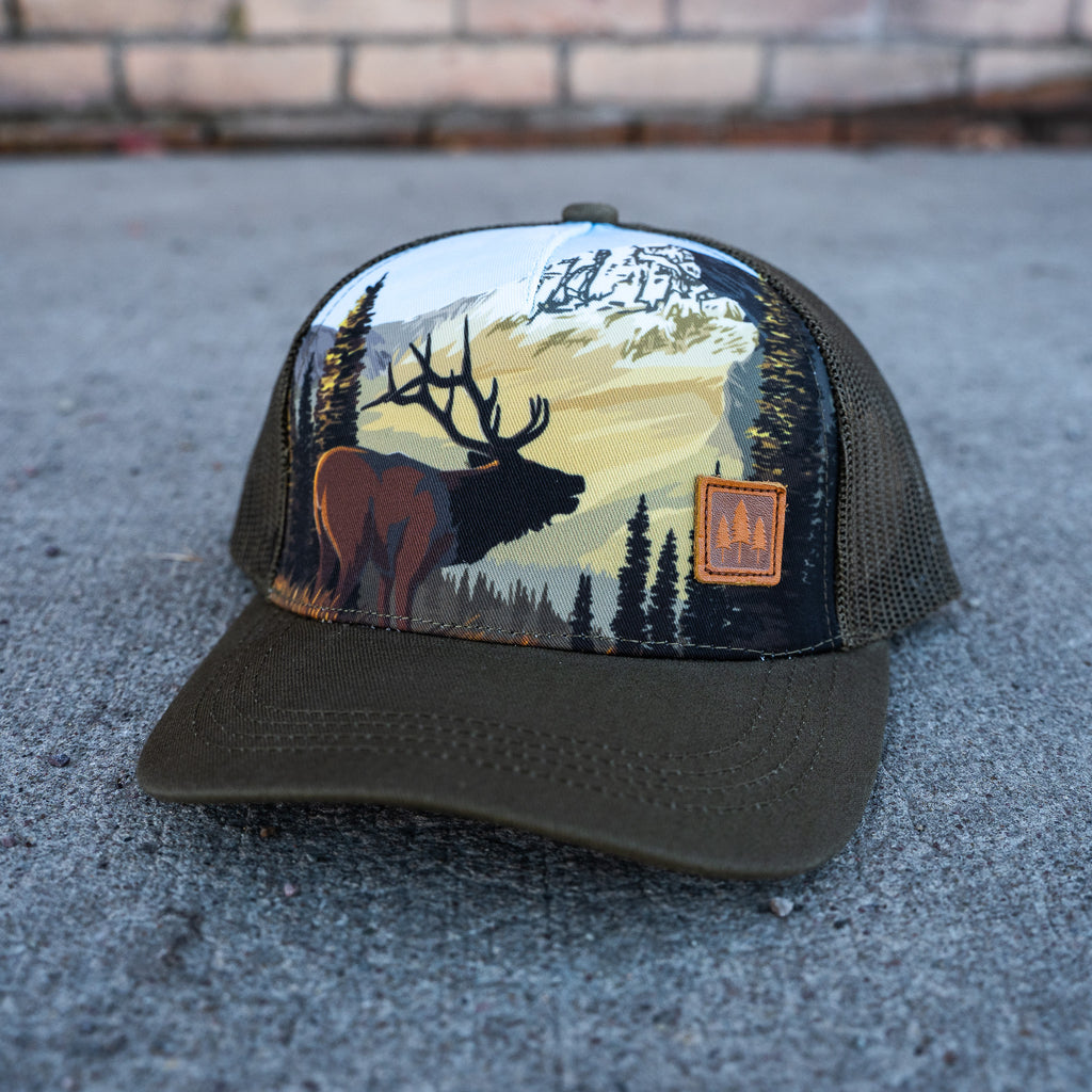 Elk Unisex Trucker - Brown - The Montana Scene