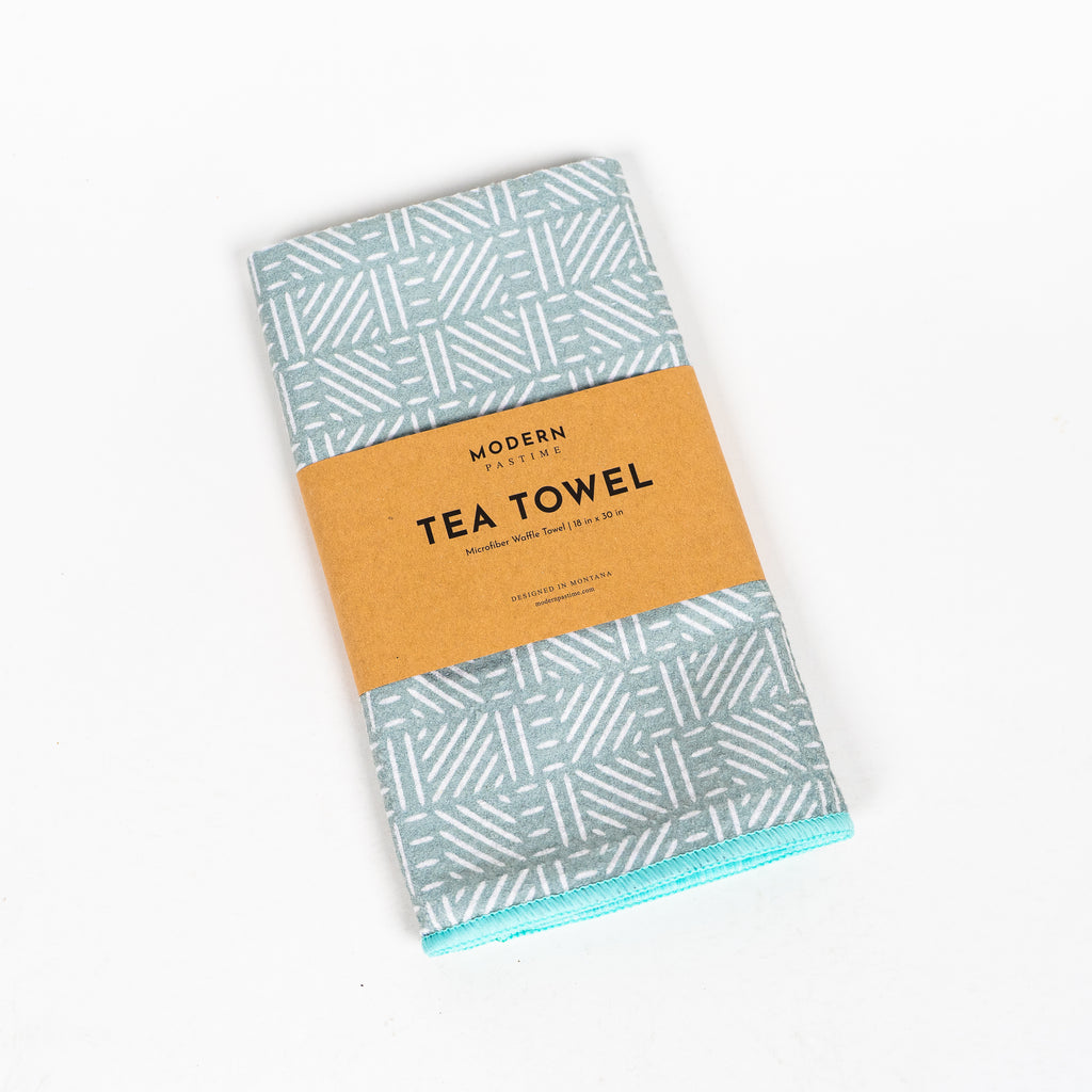 Geometric Pattern Tea Towel - Blue - The Montana Scene