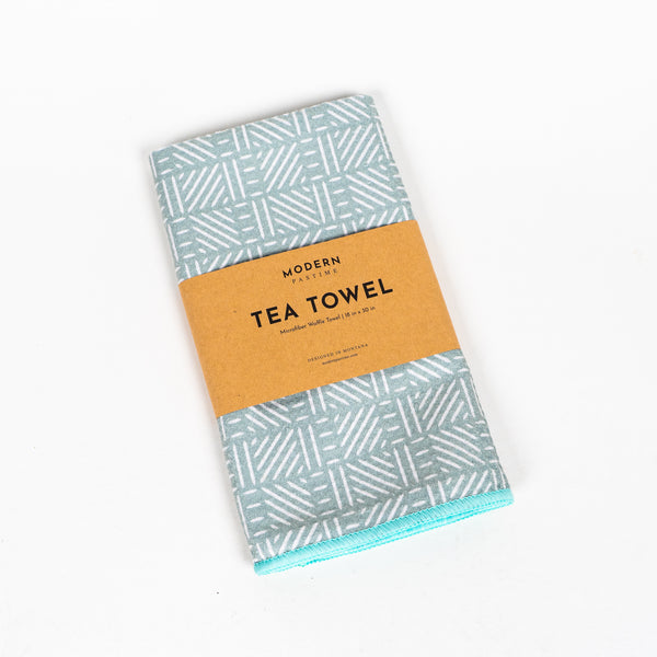 Geometric Pattern Tea Towel - Blue - The Montana Scene