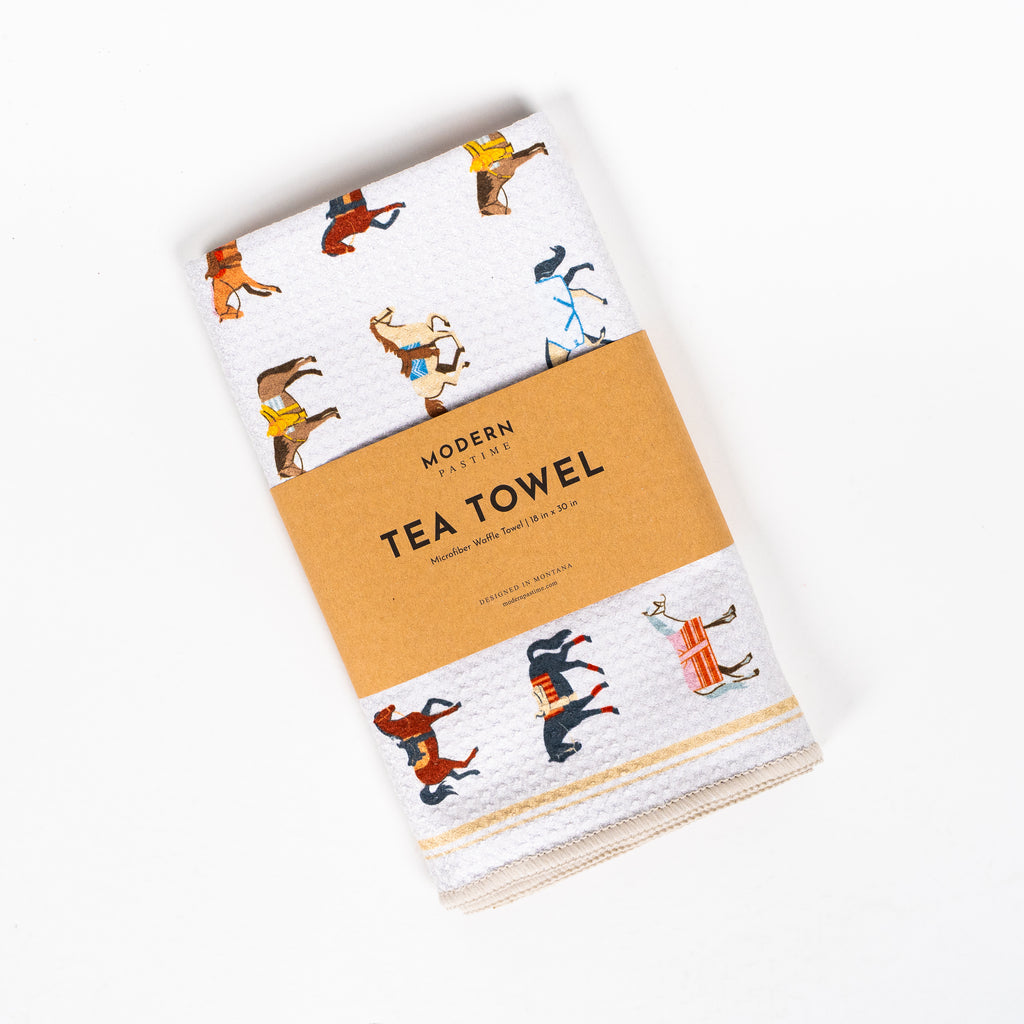 Horse Tea Towel - Off White - The Montana Scene