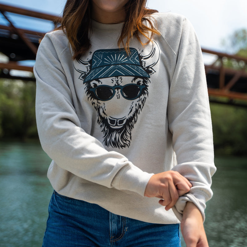 Yo Bison Unisex Pullover - Stone Heather