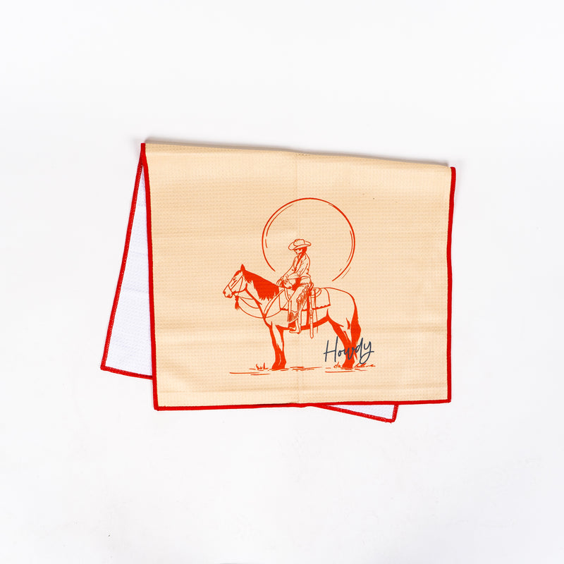 Howdy Tea Towel - Cream - The Montana Scene