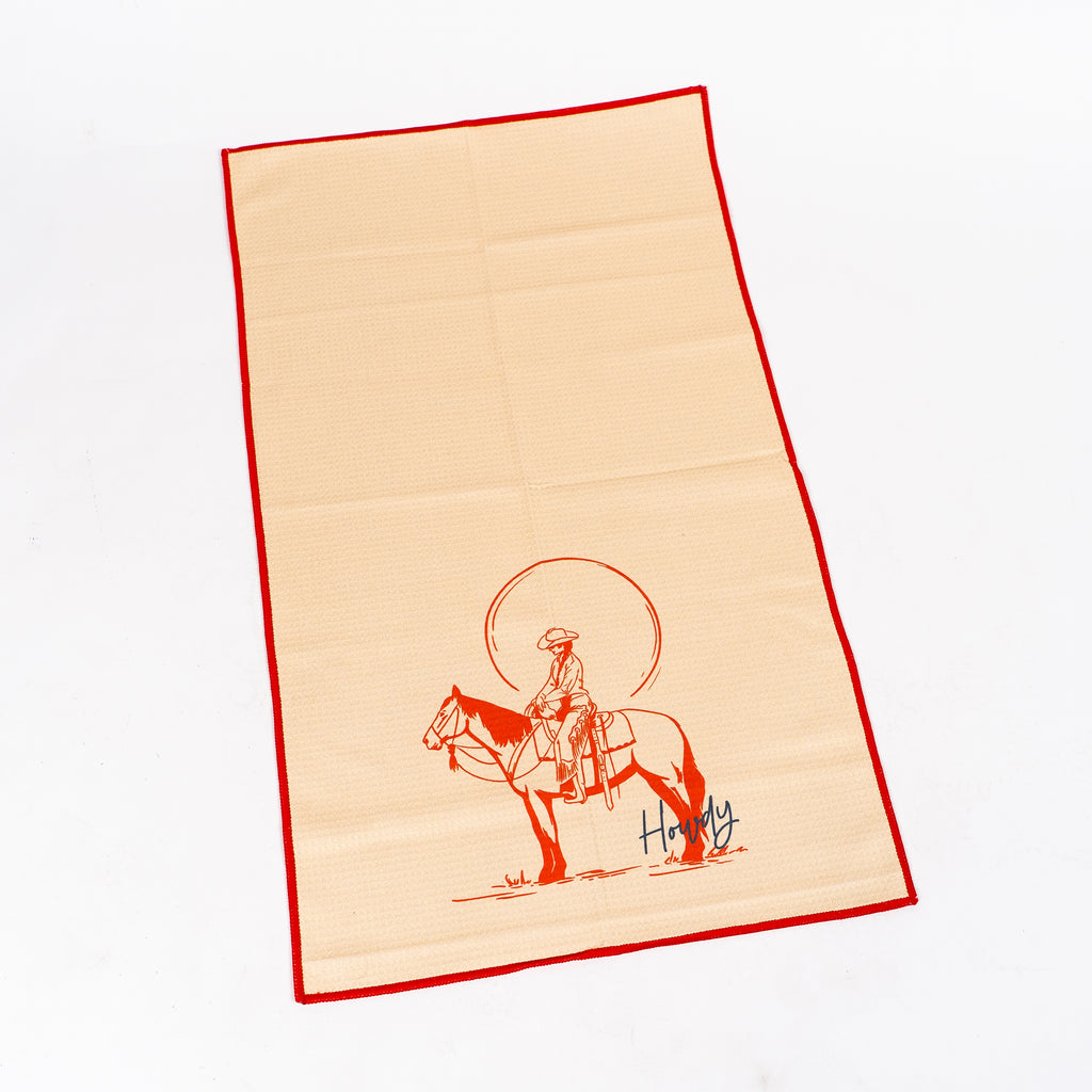 Howdy Tea Towel - Cream - The Montana Scene