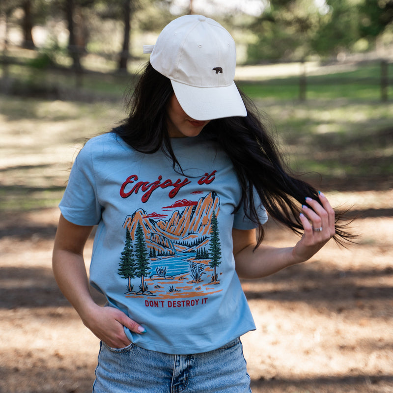 Enjoy It Don't Destroy It Ladies Tee - Vintage Denim - The Montana Scene