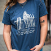 Cool It Cowboy Relaxed Unisex Tee - Denim- Discontinued