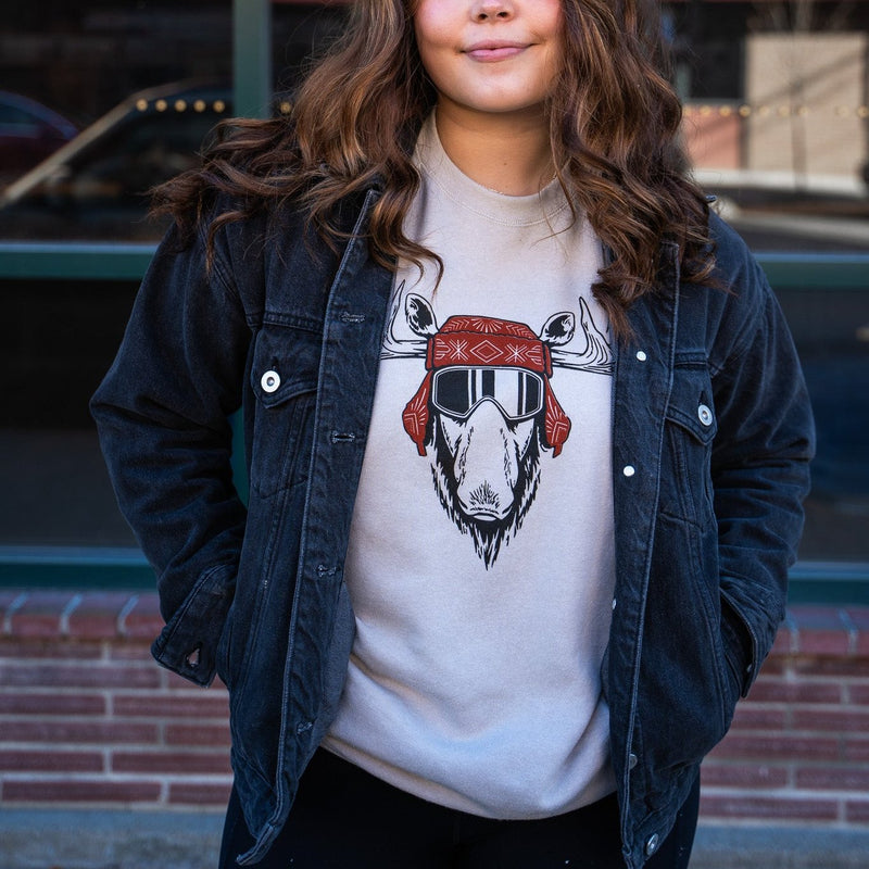 Eh Moose Unisex Pullover - Stone Heather
