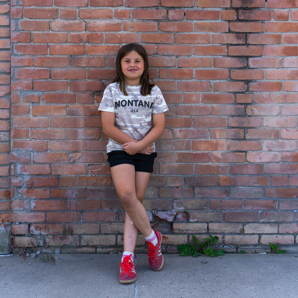 Montana USA Kids Tee - Natural Camo - The Montana Scene