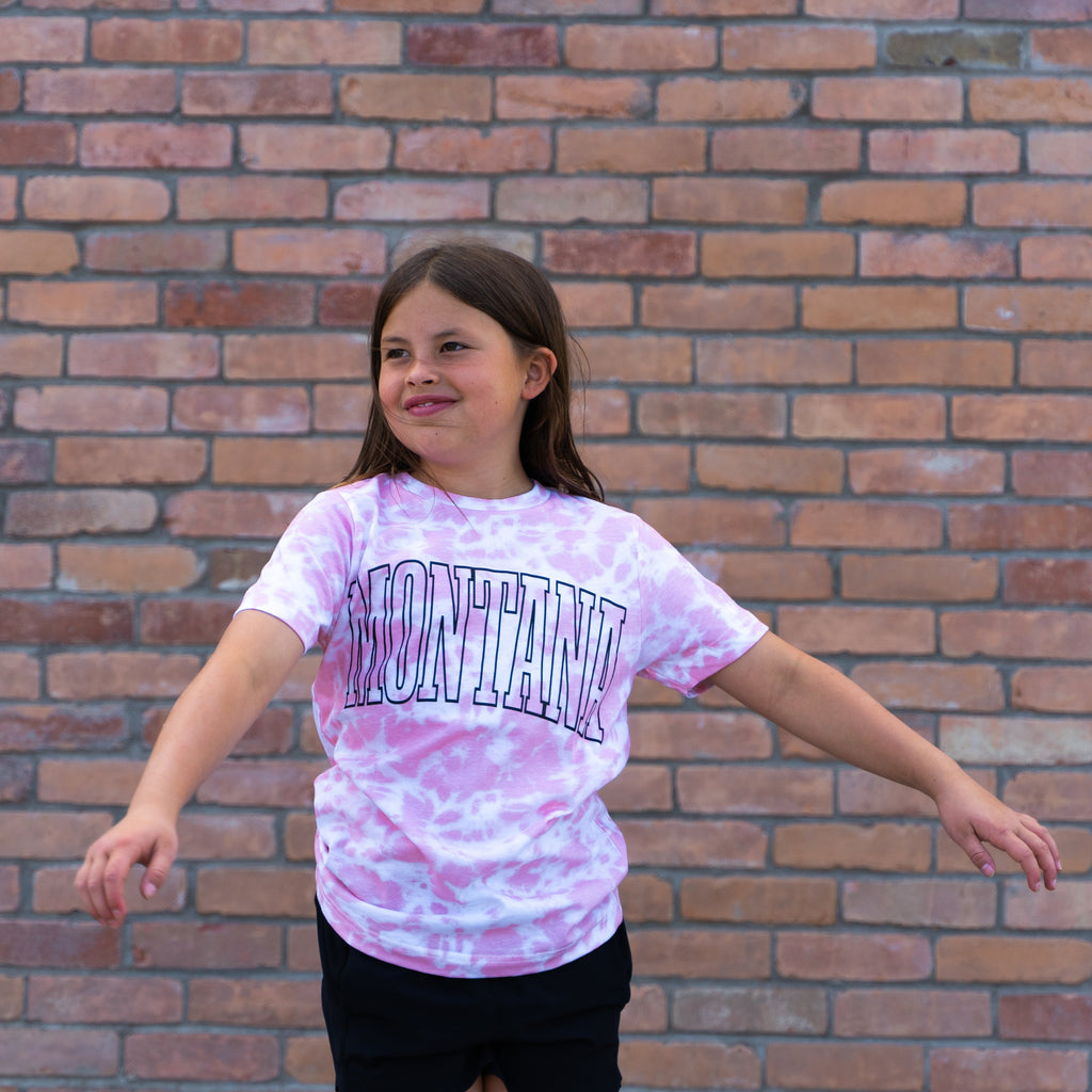 Montana Kids Tee - Rose Tie Dye - The Montana Scene