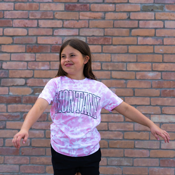 Montana Kids Tee - Rose Tie Dye - The Montana Scene