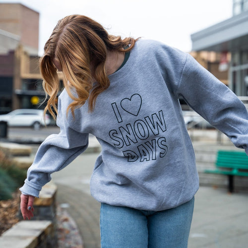I Heart Snow Days Unisex Pullover - Heather Grey - Discontinued