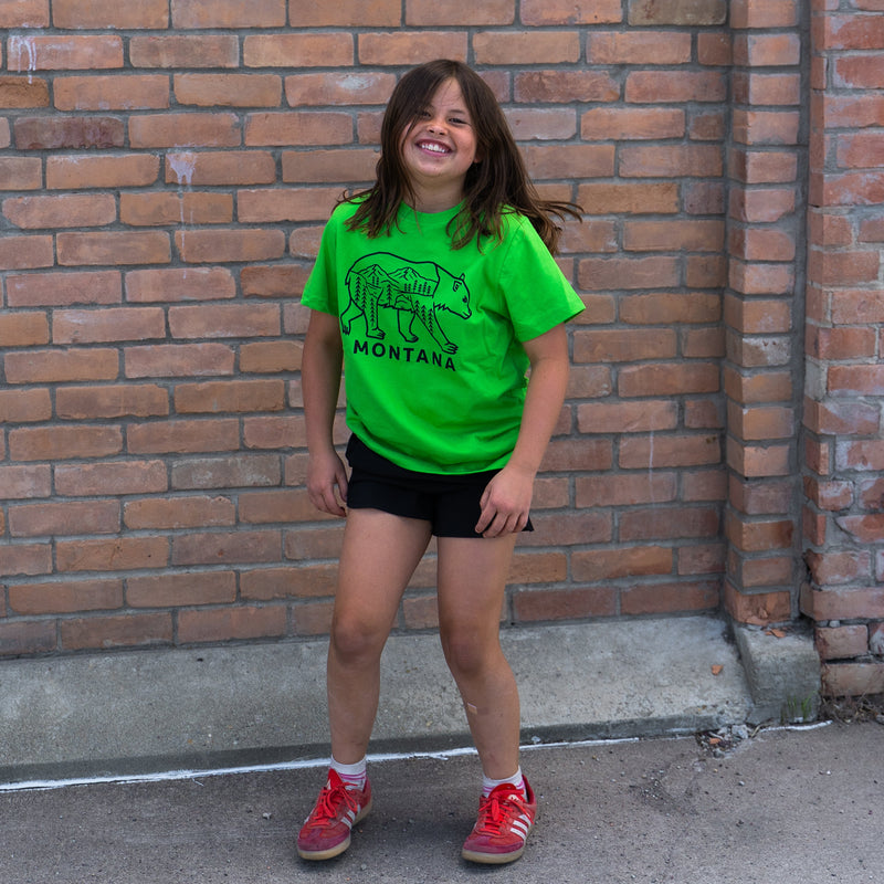 Montana Bear Kids Tee - Apple