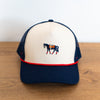 Horse Embroidered Trucker - Cream/Navy - The Montana Scene