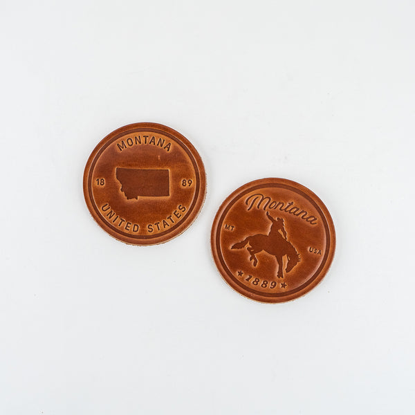 Montana Leather Coaster - The Montana Scene
