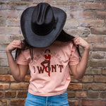 The Hell I Won't Ladies Boxy Tee - Peachy