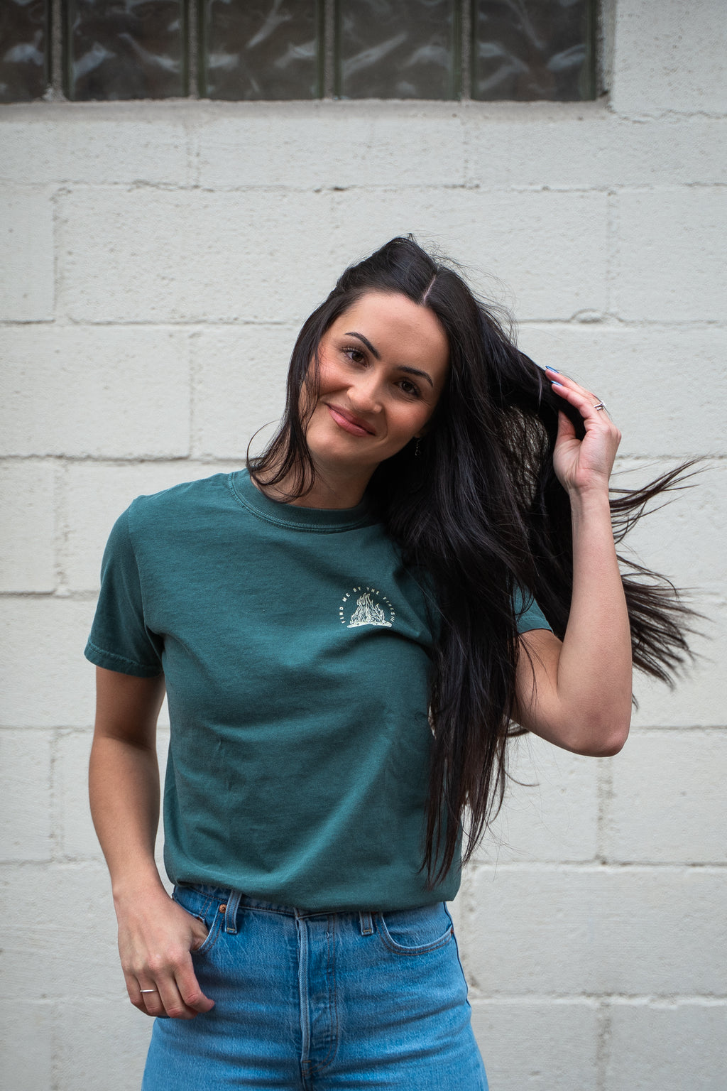 Fireside Unisex Tee - Blue Spruce - The Montana Scene