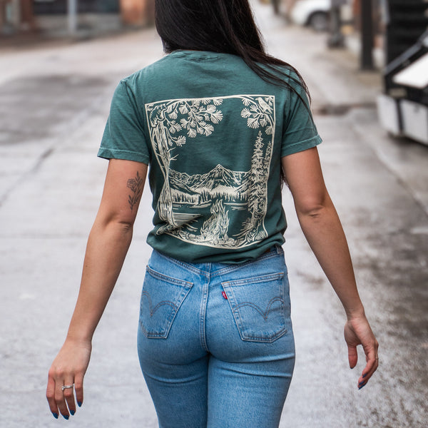 Fireside Unisex Tee - Blue Spruce - The Montana Scene