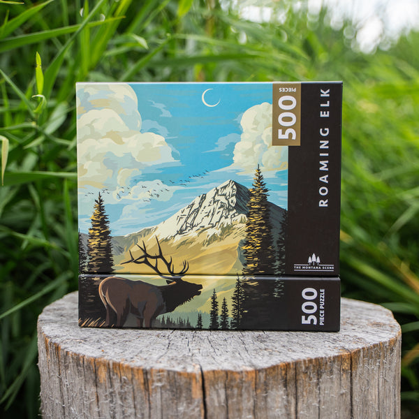Roaming Elk Puzzle - 500 Piece Puzzle - The Montana Scene