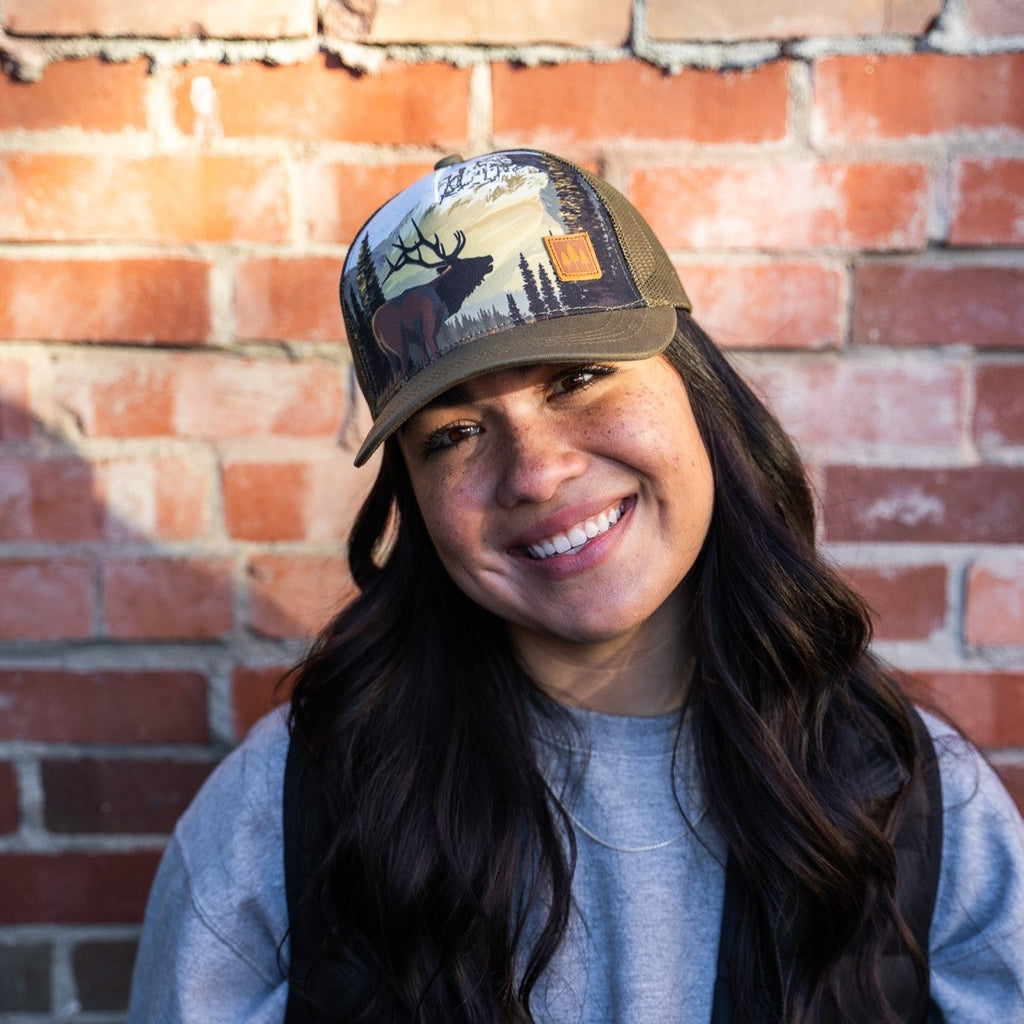 Elk Unisex Trucker - Brown - The Montana Scene