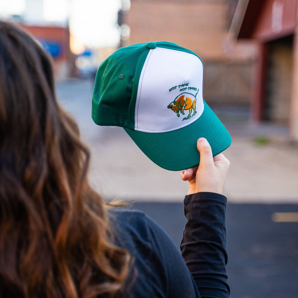 Not Tame Bison Trucker - Green/White - The Montana Scene
