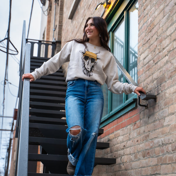 Oi Billy Unisex Pullover - Stone Heather - The Montana Scene