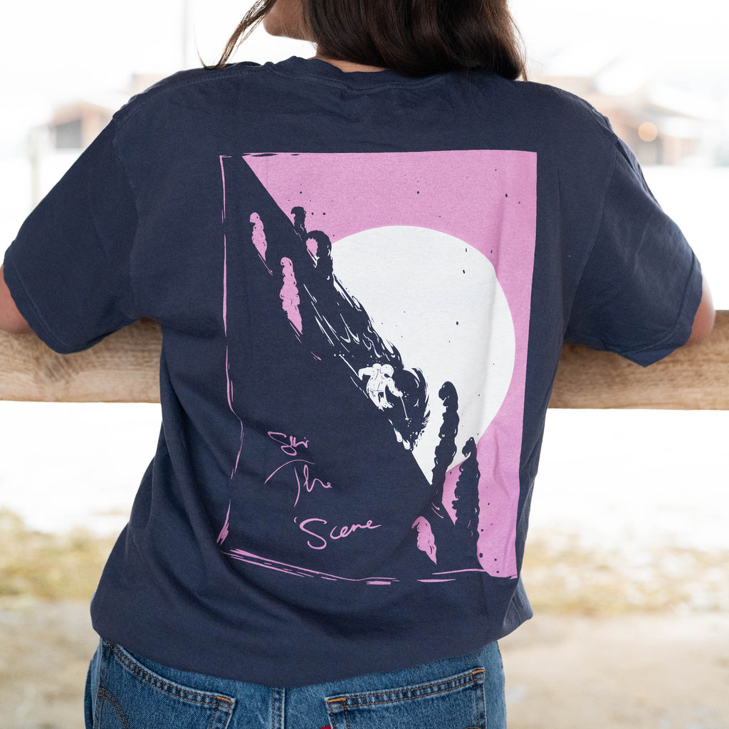 Ski the scene graphic tee navy
