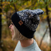 Daisy Fold Over Beanie - Orange/Black - The Montana Scene