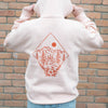 pale pink hoodie with nature diamond graphic on back 