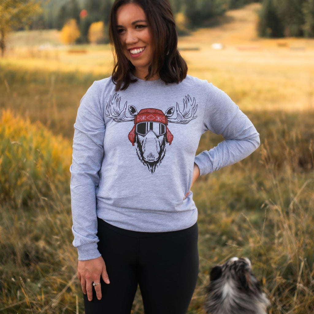 Eh Moose Unisex Long Sleeve - Athletic Heather - The Montana Scene